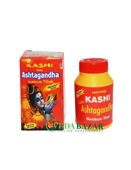 Натуральный Порошок Чанданы Аштагандха Кумкум Тилак (Ashtagandha Kumkum Tilak), 125 Гр, Индия (India)