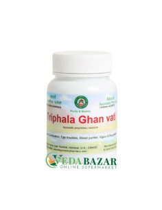 Препарат для Нормализации ЖКТ Трифала Гхан Вати (Triphala Ghan Vati), 100 Гр, 200 Таб, Адарш (Adarsh)
