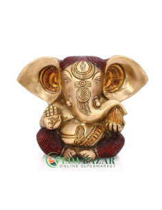 Статуя Ганеша (Brass Statue Ganesha) из Латуни, 1450 Гр, 17.8 x 7.6 x 12.7 См, Индия (India)