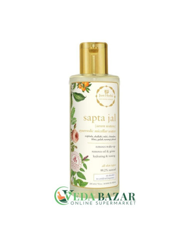 Мицеллярная вода Сапта Джал (Sapta Jal Ayurvedic Micellar Water), с травами, 200 мл, Джаст Хербс (Just Herbs)