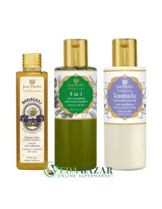 Аюрведический набор против выпадения волос "Трио" (Ayurvedic Anti Hair Fall Kit), Джаст Хербс (Just Herbs)