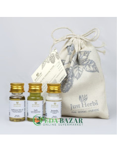 Набор для Увеличения Объема Волос "Триал", (Ayurvedic Hair Volumising Trial Kit), Джаст Хербс (Just Herbs)