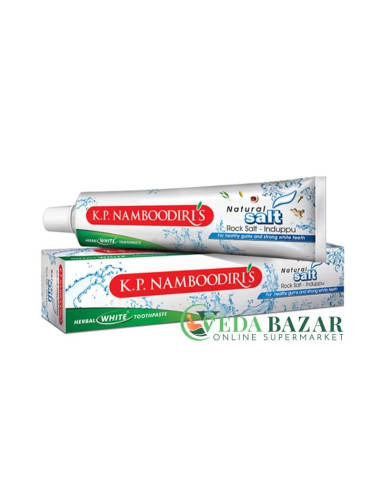 Травяная Зубная Паста с Натуральной Горной Солью (Herbal White Toothpaste), 150 Гр, К.П Намбудирис (K.P.Namboodiri's)