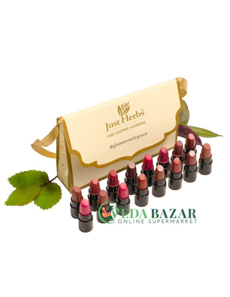 Набор Аюрведических Мини-Помад "Херб Энричд" (Lipstick set "Herb Enriched"), 16 Шт, Джаст Хербс (Just Herbs)