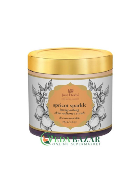 Скраб "Априкот спаркл" (Scrub "Apricot Sparkle"), для Сияния Кожи, 100 Гр, Джаст Хербс (Just Herbs)