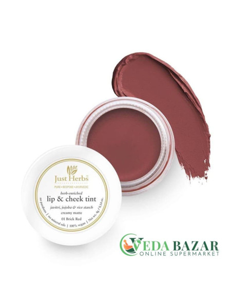 Тинт "Lip & Cheek", (Herb Enriched Lip & Cheek Tint), 4 Гр, Для Губ И Щёк, Джаст Хербс (Just Herbs)