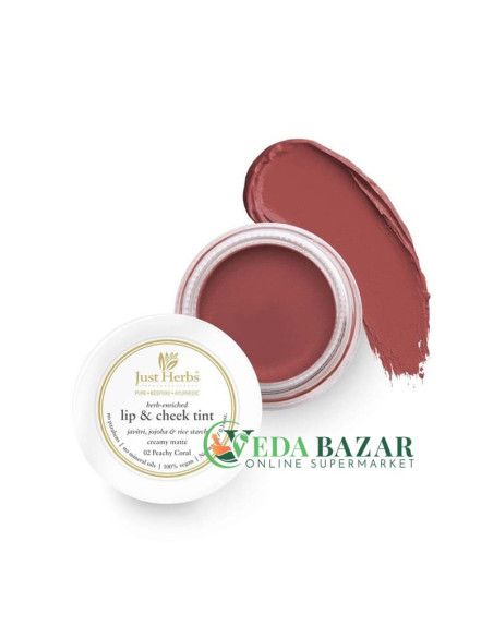 Тинт "Lip & Cheek", (Herb Enriched Lip & Cheek Tint), 4 Гр, Для Губ И Щёк, Джаст Хербс (Just Herbs)