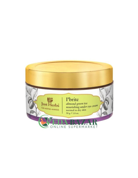 Питательный Крем "Айбрайт" (Nutritious cream "I'Brite"), с Миндалем и Зеленым Чаем, 50 Гр, Джаст Хербс (Just Herbs)