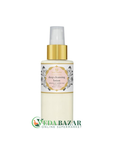 Лосьон Для Лица "Глубокое Очищение" (Deep Cleansing Lotion), 100 Мл, С Алоэ Вера И Индийской Розой, Джаст Хербс (Just Herbs)