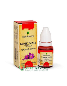 Омолаживающее Масло Кумкумади Тайлам (Kumkumadi Tailam), 10 Мл, Раджах Аюрведа (Rajah Ayurveda)