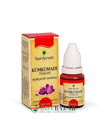 Омолаживающее Масло Кумкумади Тайлам (Kumkumadi Tailam), 10 Мл, Раджах Аюрведа (Rajah Ayurveda)