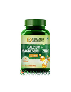 Витамины для Здоровья Костей Кальций+Магний+Цинк (Calcium+Magnesium+Zinc), 120 Таб, Хималаян Органикс (Himalayan Organics)