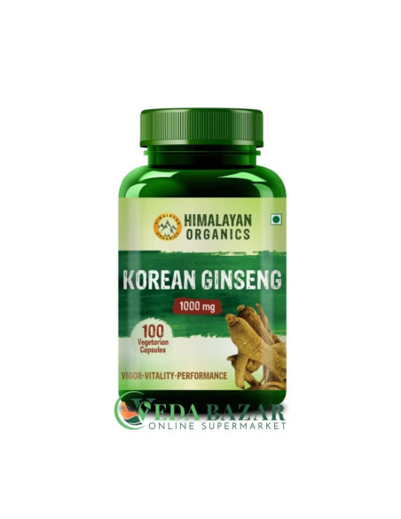 Корейский Красный Женьшень для Повышения Энергии (Korean Red Ginseng), 100 Капсул, Хималаян Органикс (Himalayan Organics)