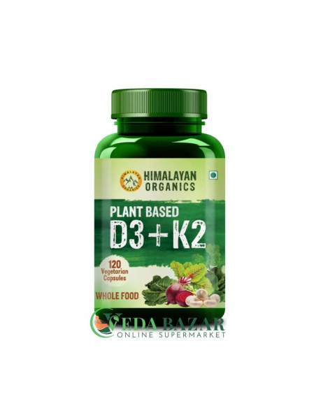 Витамин D3 + K2 для Здоровья Сердца (Organic D3 + K2), 120 Капсул, Хималаян Органикс (Himalayan Organics)