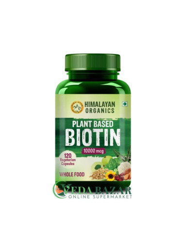 Биотин для Роста Волос (Biotin), 120 Капсул, Хималаян Органикс (Himalayan Organics)