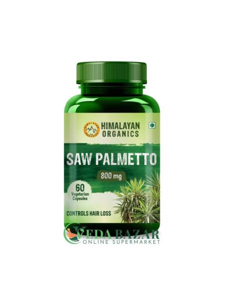 Препарат от Выпадения Волос Со Пальметто (Saw Palmetto), 60 Капсул, Хималаян Органикс (Himalayan Organics)