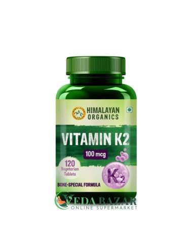 Витамин К2 (Vitamin K2),  Для костей И Сердца, 120 Таблеток, Хималаян Органикс (Himalayan Organics)