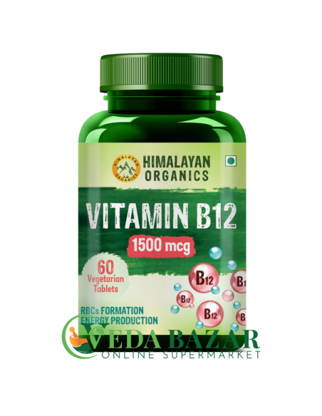 Купить Витамин В12 (Vitamin B12), 60 Таблеток, Himalayan Organics