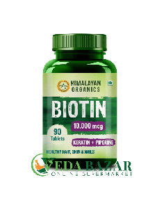 Купить Биотин (Biotin), Для Волос, Ногтей, 90 Таб, Himalayan Organics