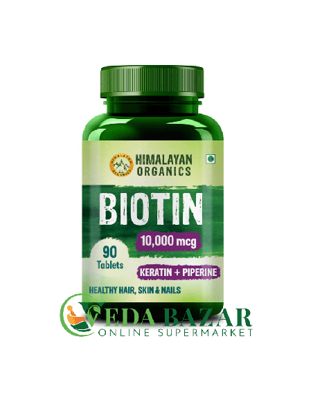 Купить Биотин (Biotin), Для Волос, Ногтей, 90 Таб, Himalayan Organics