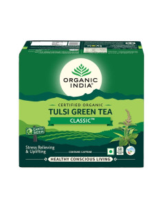 Зеленый чай Туласи Классический в пакетиках (Tulasi Green Tea Classic), 50 шт, Органик Индия (Organic India)