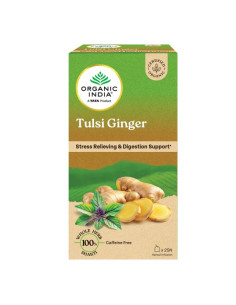 Туласи Имбирь в пакетиках (Tulsi Ginger), 25 шт, Органик Индия (Organic India)