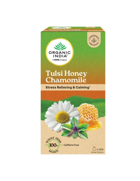Туласи Мёд Ромашка (Tulsi Honey Chamomile), 25 шт, Органик Индия (Organic India)