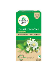 Туласи Зеленый Чай Жасмин (Tulsi Green Tea Jasmine), 25 шт, Органик Индия (Organic India)