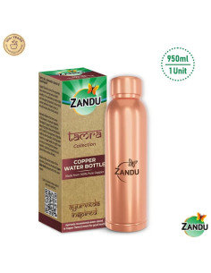 Медная бутылка для воды (Zandu) 950 мл, 100% чистая медь