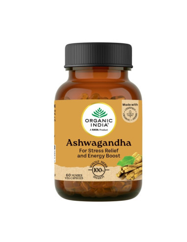 Ашваганда (Ashwagandha), для снижения стресса и повышения энергии, 60 кап, Органик Индия (Organic India)