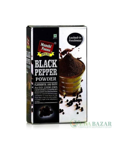 Черный перец молотый (Black Pepper Powder), 100 гр, Мунши Панна (Munshi Panna)