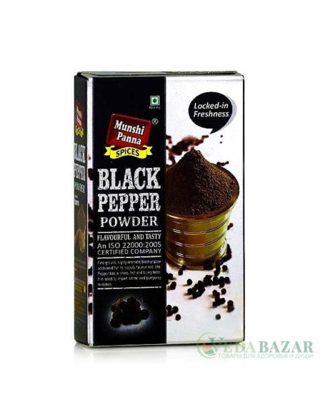 Черный перец молотый (Black Pepper Powder), 100 гр, Мунши Панна (Munshi Panna)