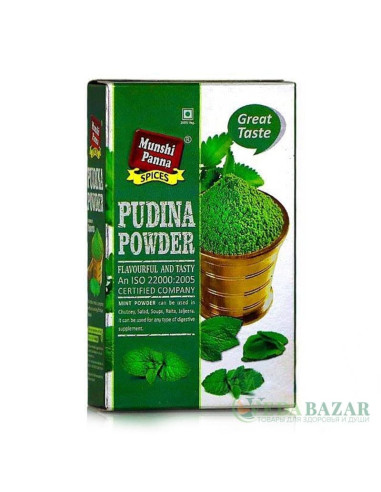 Порошок мяты (Pudina Powder), 50 гр, Мунши Панна (Munshi Panna)