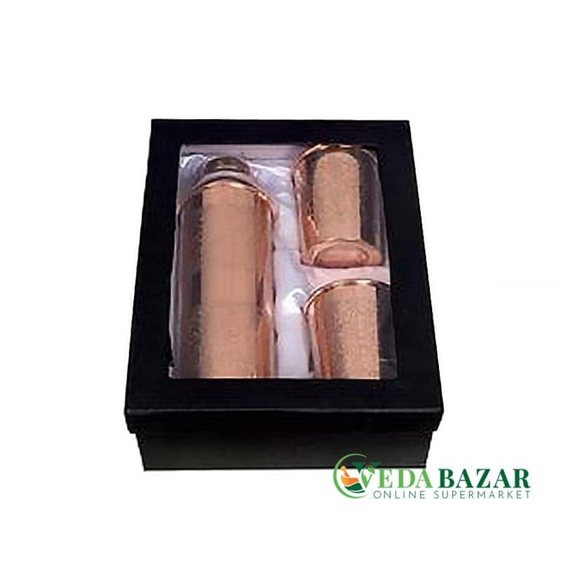 Бутылка гравированная медная набор с двумя медными стаканами (Copper Etching Bottle Set with 2 Copper Glass), 1000мл