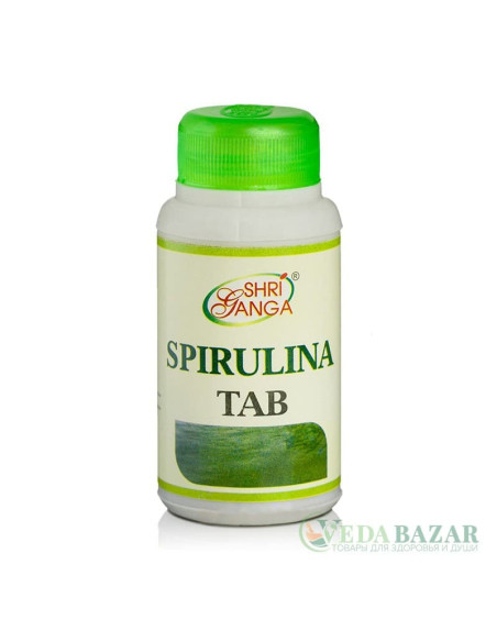 Спирулина (Spirulina) источник витаминов и белка, 60 таб, Шри Ганга (Shri Ganga)